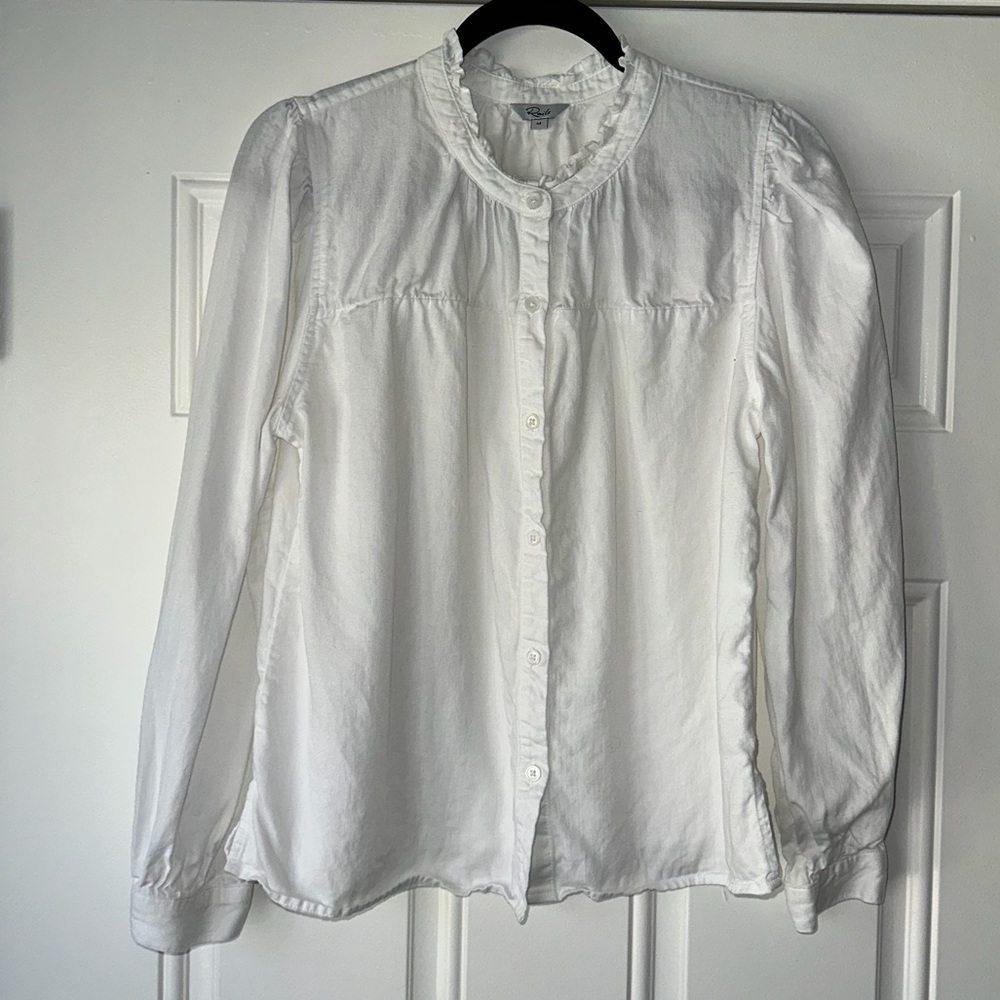Rails‎ Camille Button-Front Blouse in White shirt top size M - Picture 3 of 6